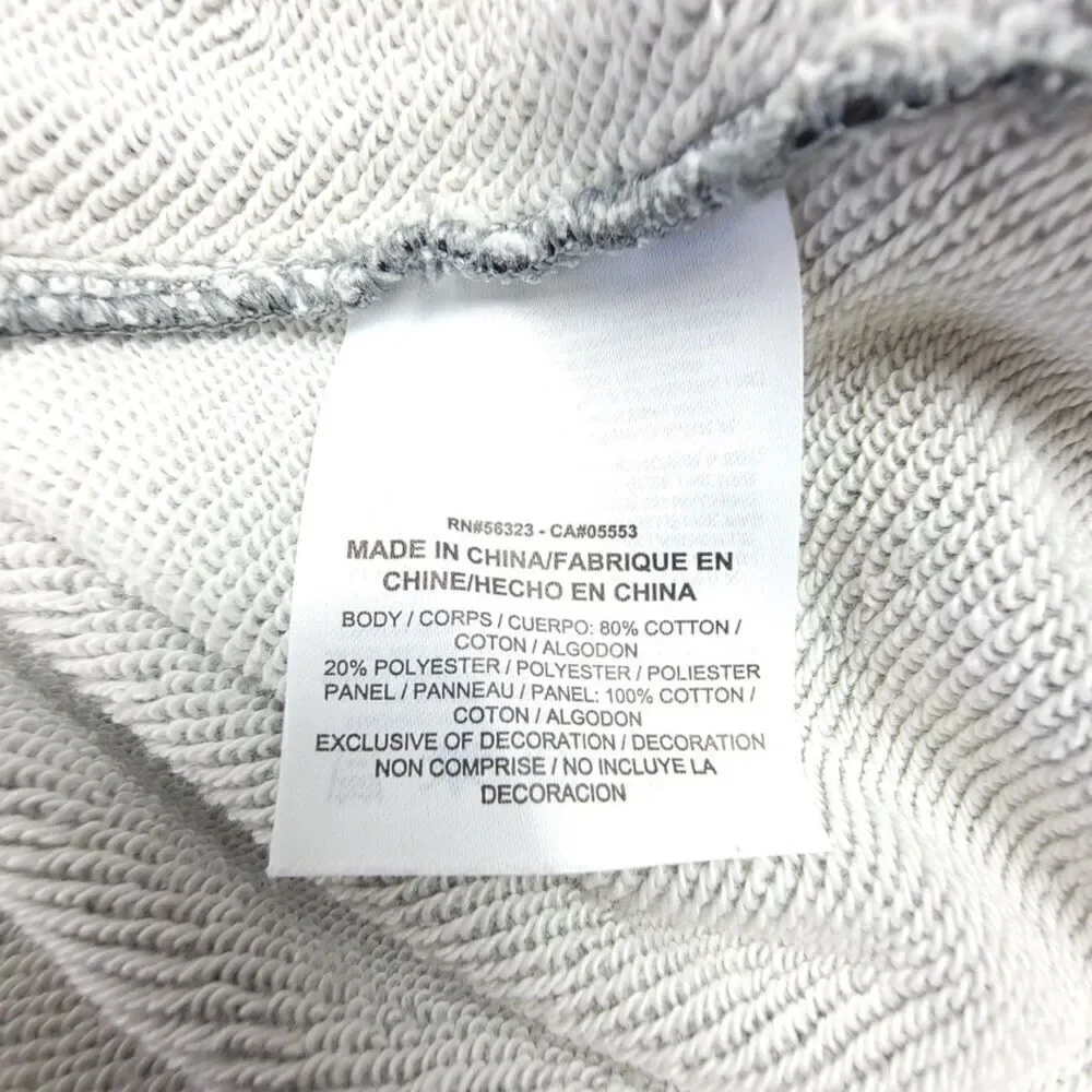 NIKE Nk Court NYC French Terry Crew Neck Sweatshirt Pullover Mens XL Gray White